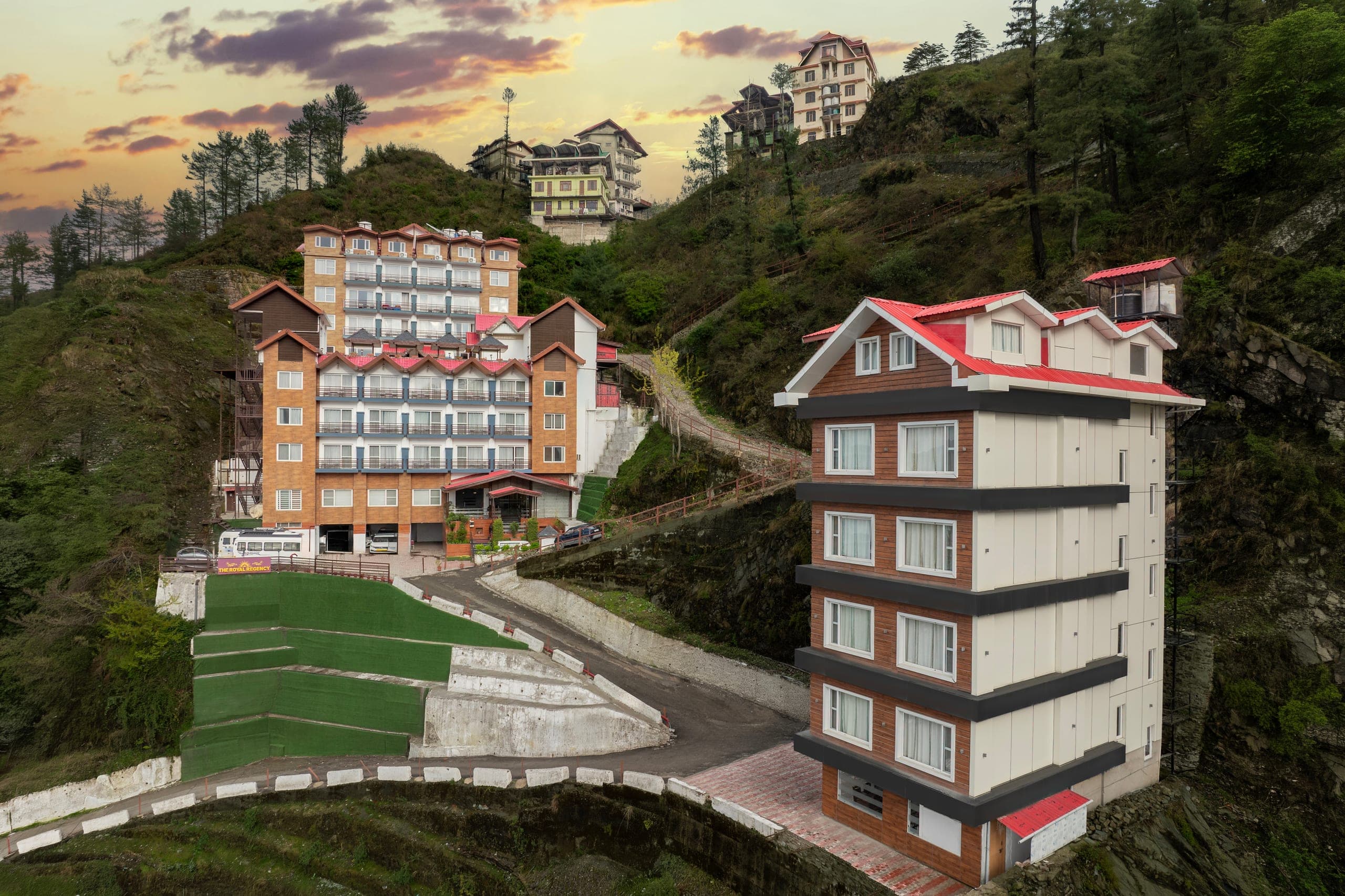 Sunset mountain view at Royal Regency Shimla
